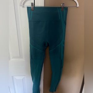high waisted teal leggings size xs